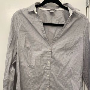 HM Grey and white polka dot shirt
